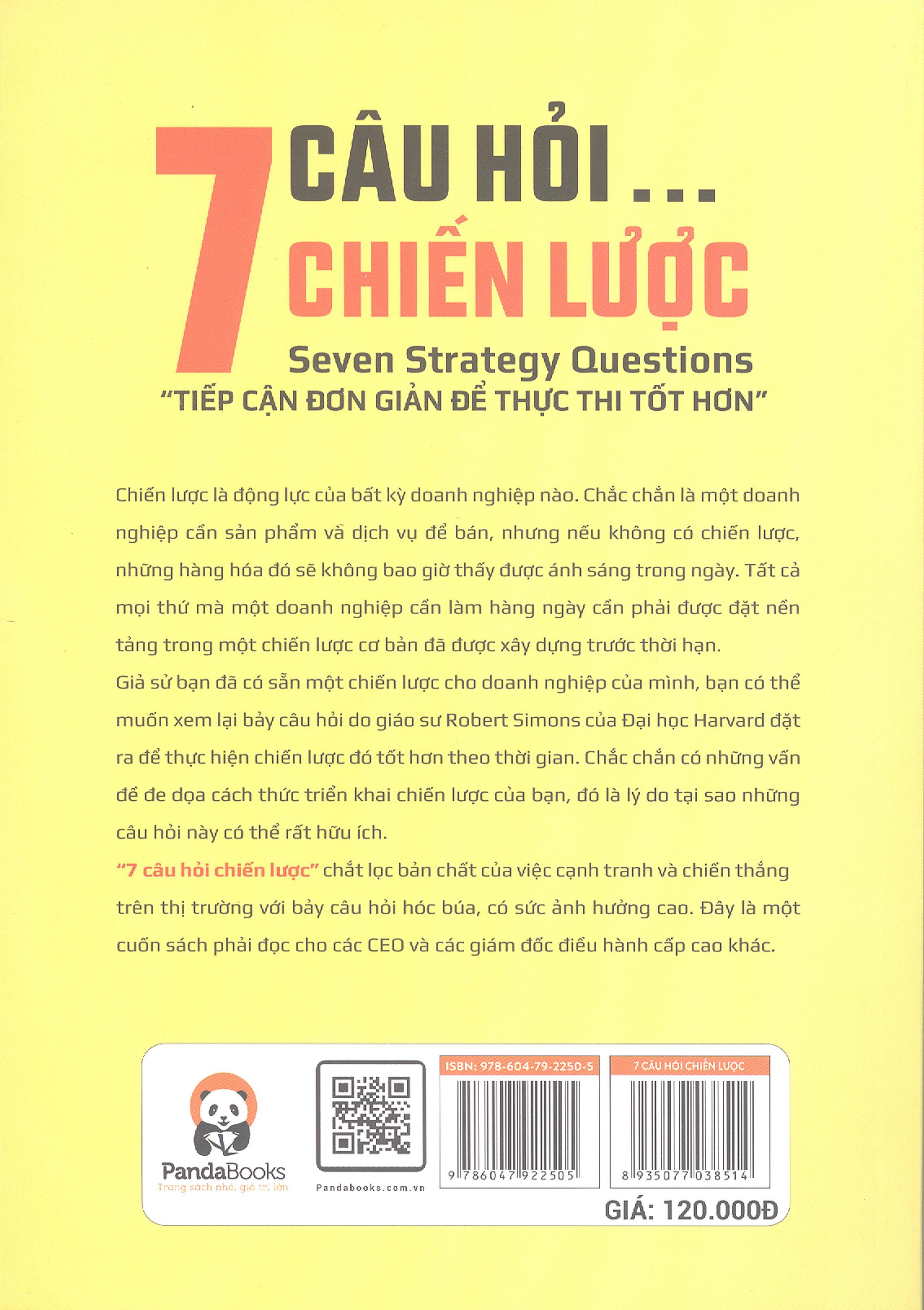 7 Câu Hỏi Chiến Lược - Tiếp Cận Đơn Giản Để Thực Thi Tốt Hơn