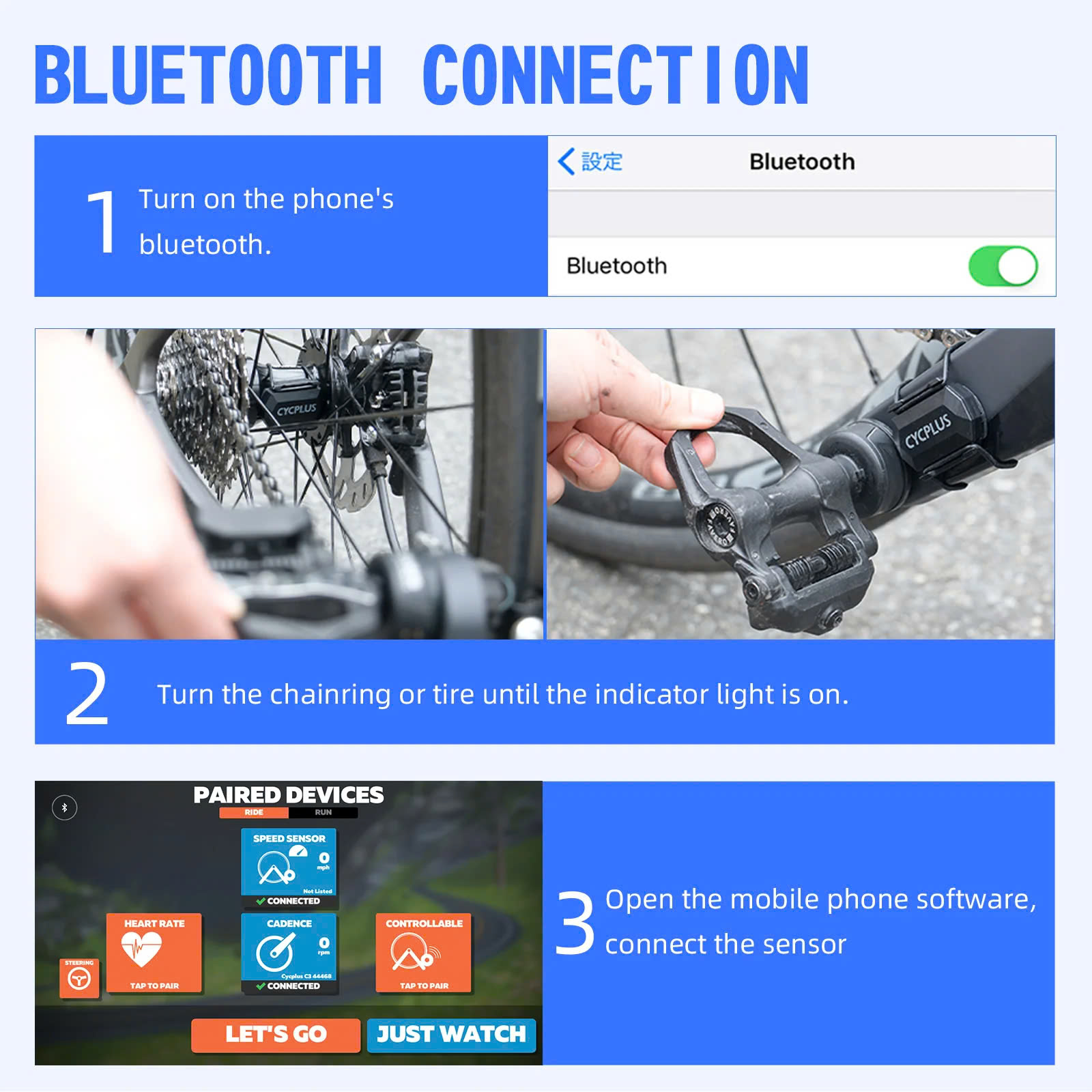 Bộ Cảm Biến Tốc Độ & Vòng Tua Xe Đạp Cycplus C3 ANT+ Bluetooth Bike Cadence Speed Sensor Tương Thích Garmin Bryton Cateye XOSS
