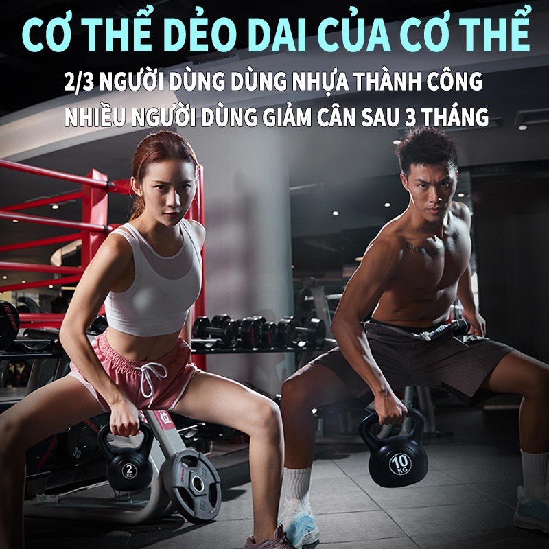 Tạ Bình Vôi 6KG, Tạ Quai Xách Vỏ Nhựa PE Bọc Bê Tông Chống Ồn Dành Cho Nam Nữ