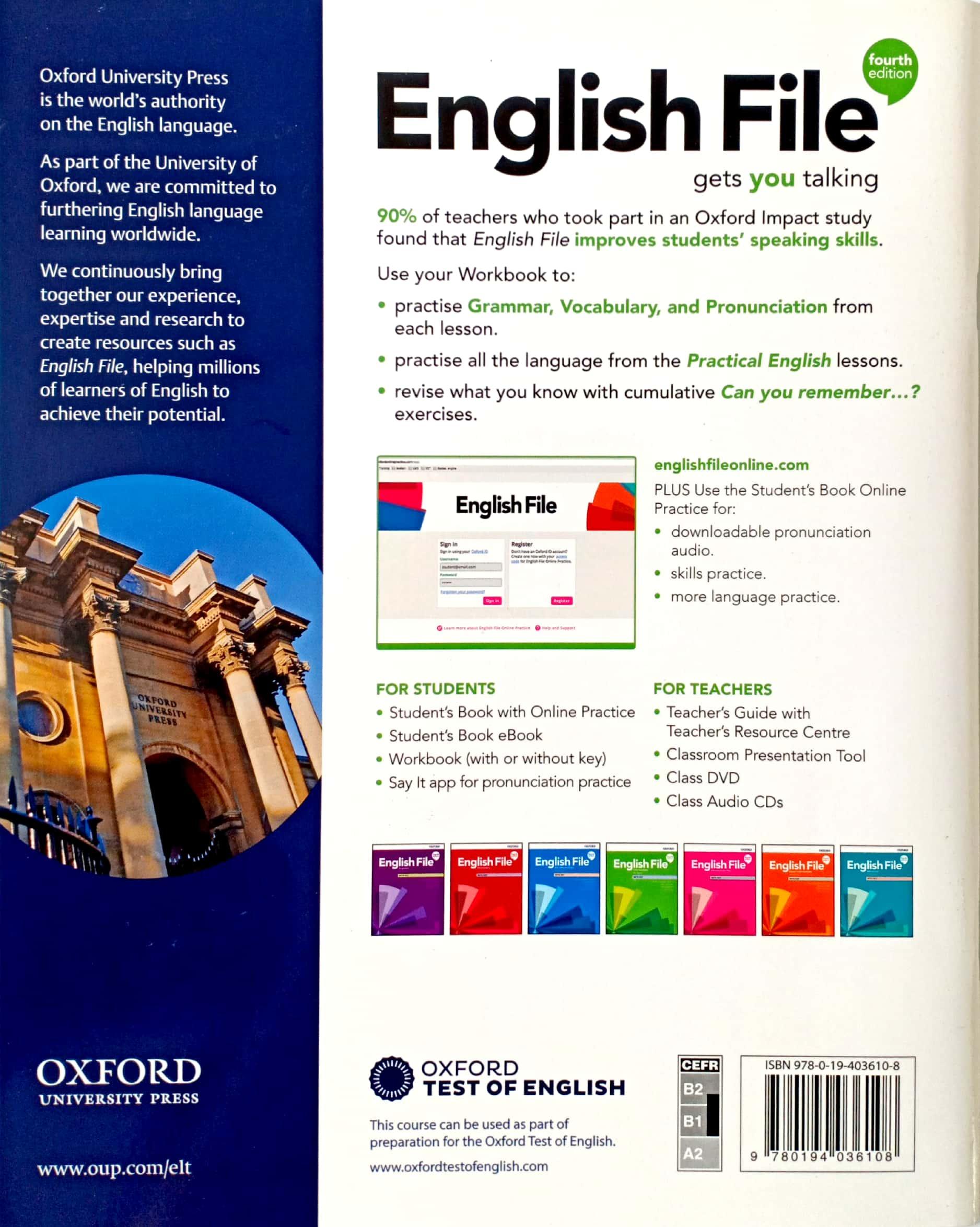 English File 4th Edition: Intermediate: Workbook With Key