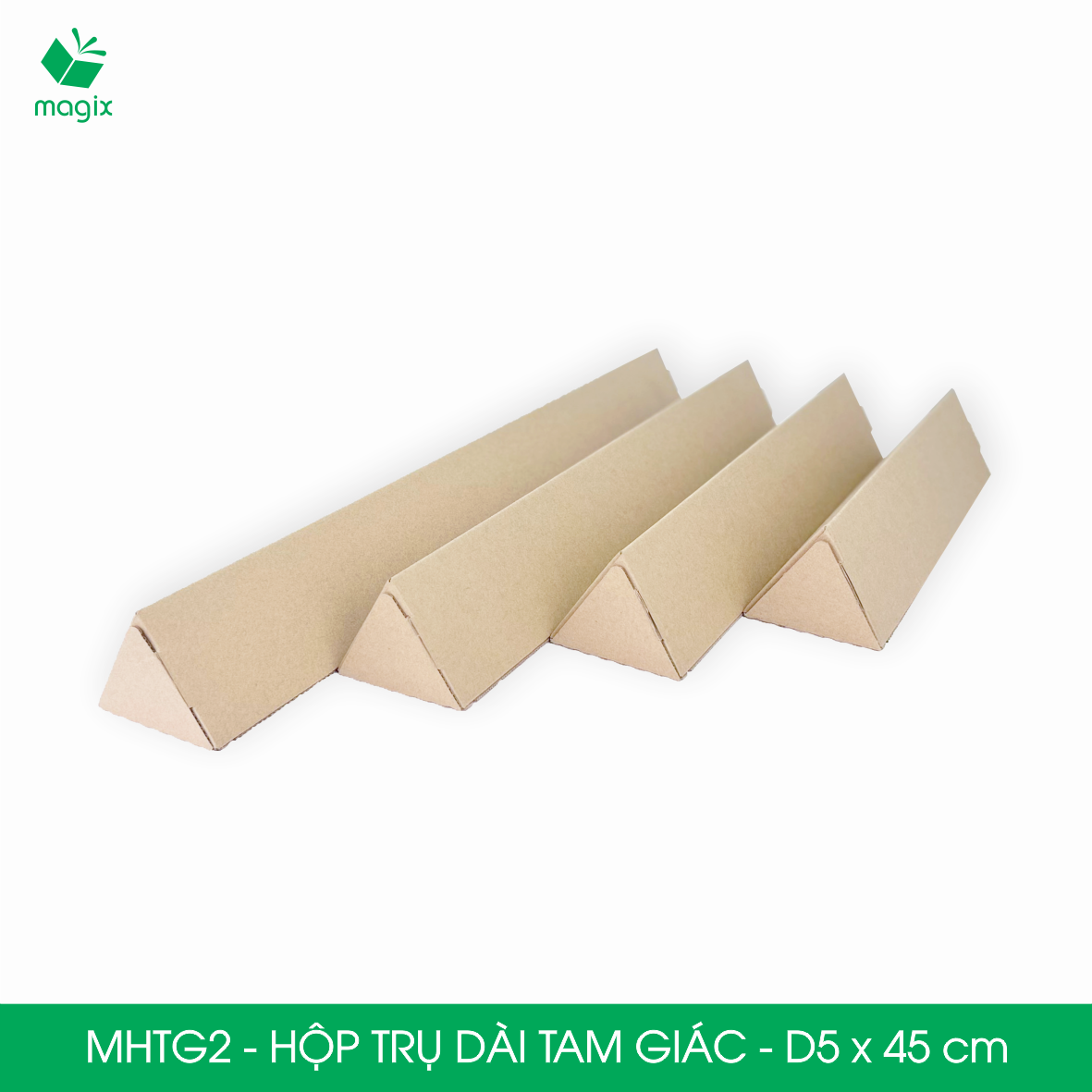 MHTG2 - D5x45 cm - 10 Hộp trụ dài tam giác thay thế ống giấy - Hộp carton đóng gói hàng