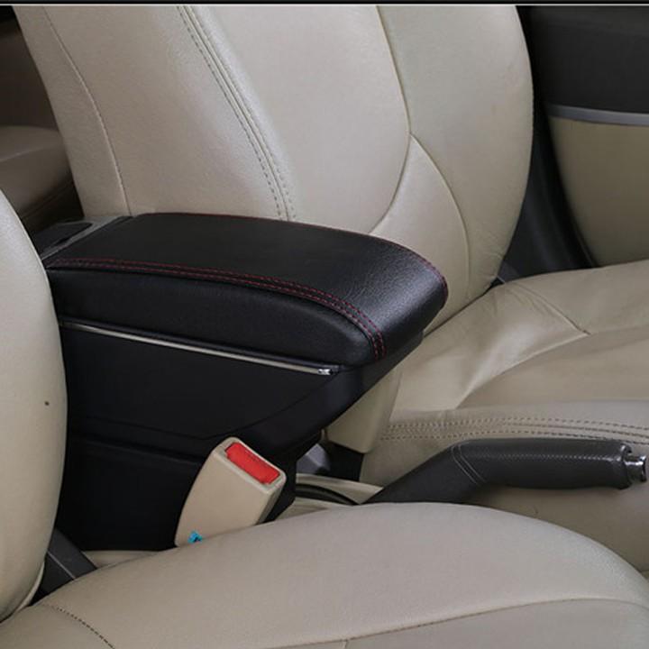 Hộp tì tay dành cho Hyundai Grand i10 nhựa bọc da cắm cốc 7 cổng usb