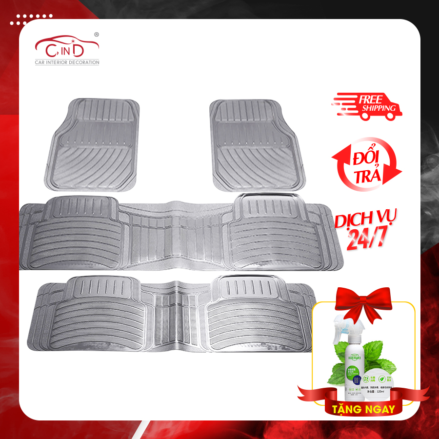 Bộ Thảm Lót Sàn Ô Tô PACKY PODA 6168 Màu Xám 7 Chỗ