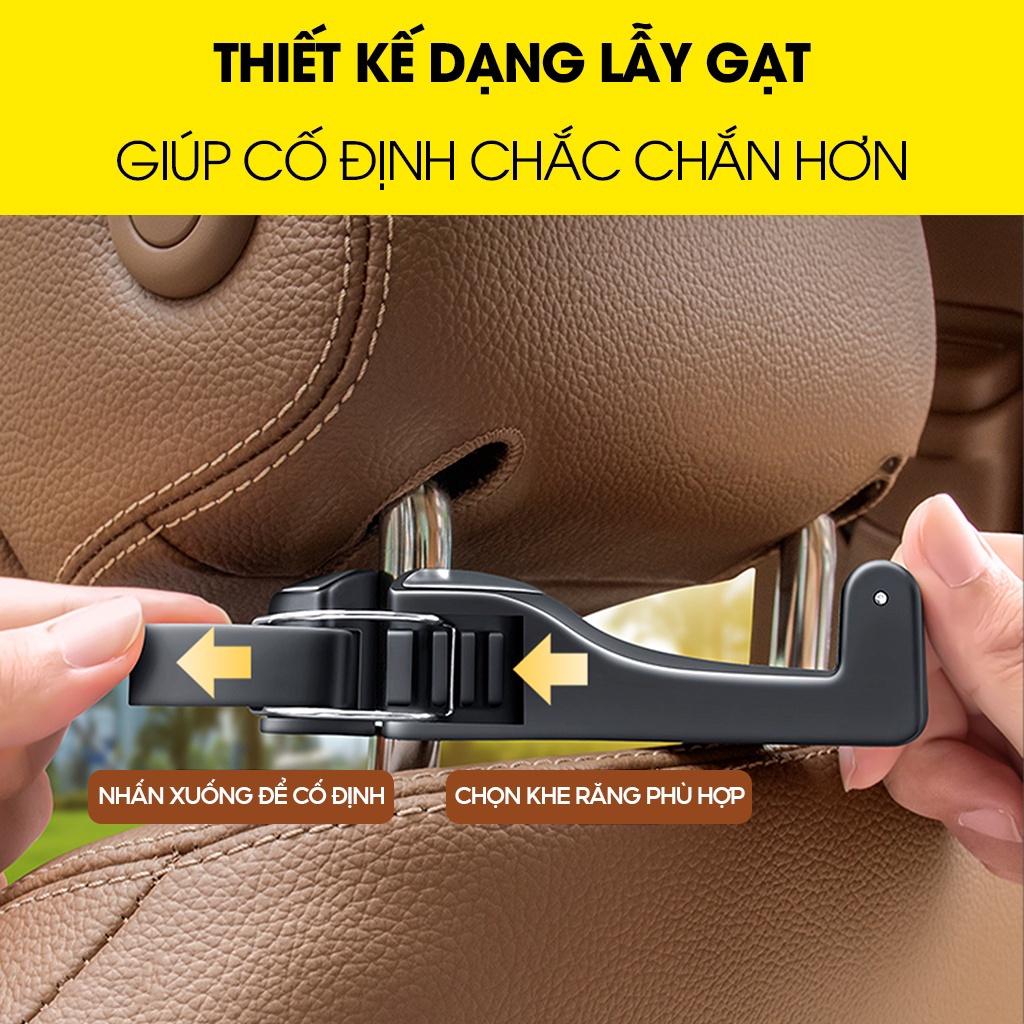 Móc treo đồ trên ô tô gài trước sau ghế sành điệu kèm giá đỡ kẹp điện thoại trên xe tiện lợi thiết kế chắc chắn cao cấp