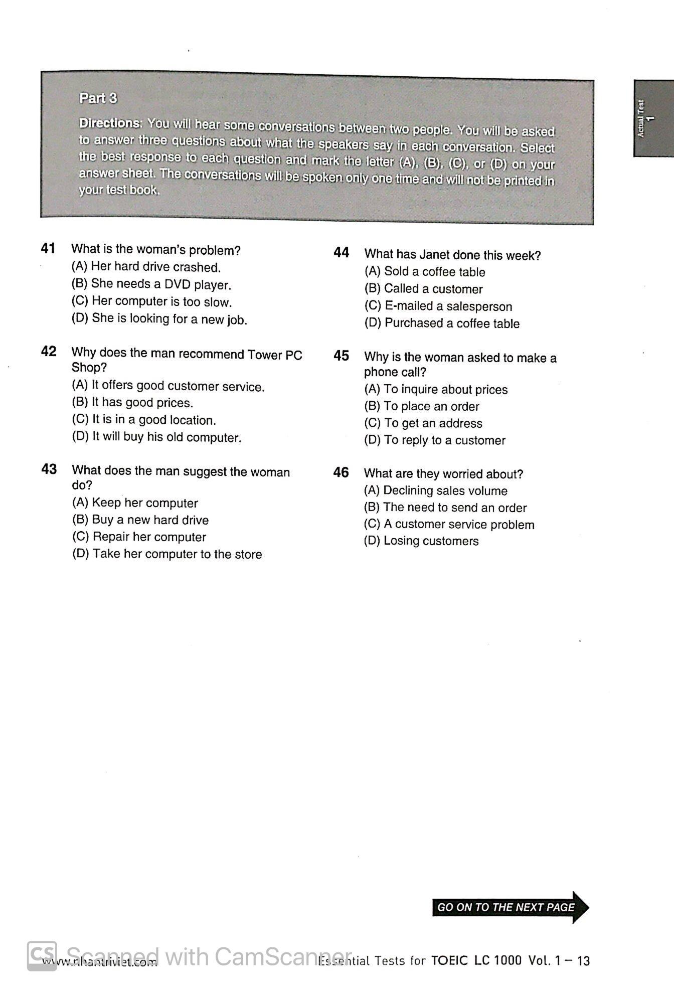 Essential Test For TOEIC LC 1000 Vol 1 (Kèm CD)