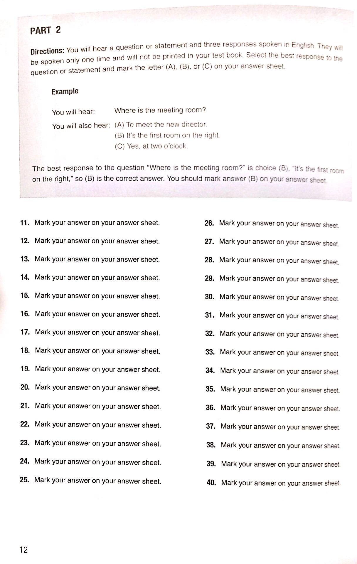 1000 Listening Comprehension Practice Test Items For The New TOEIC Test