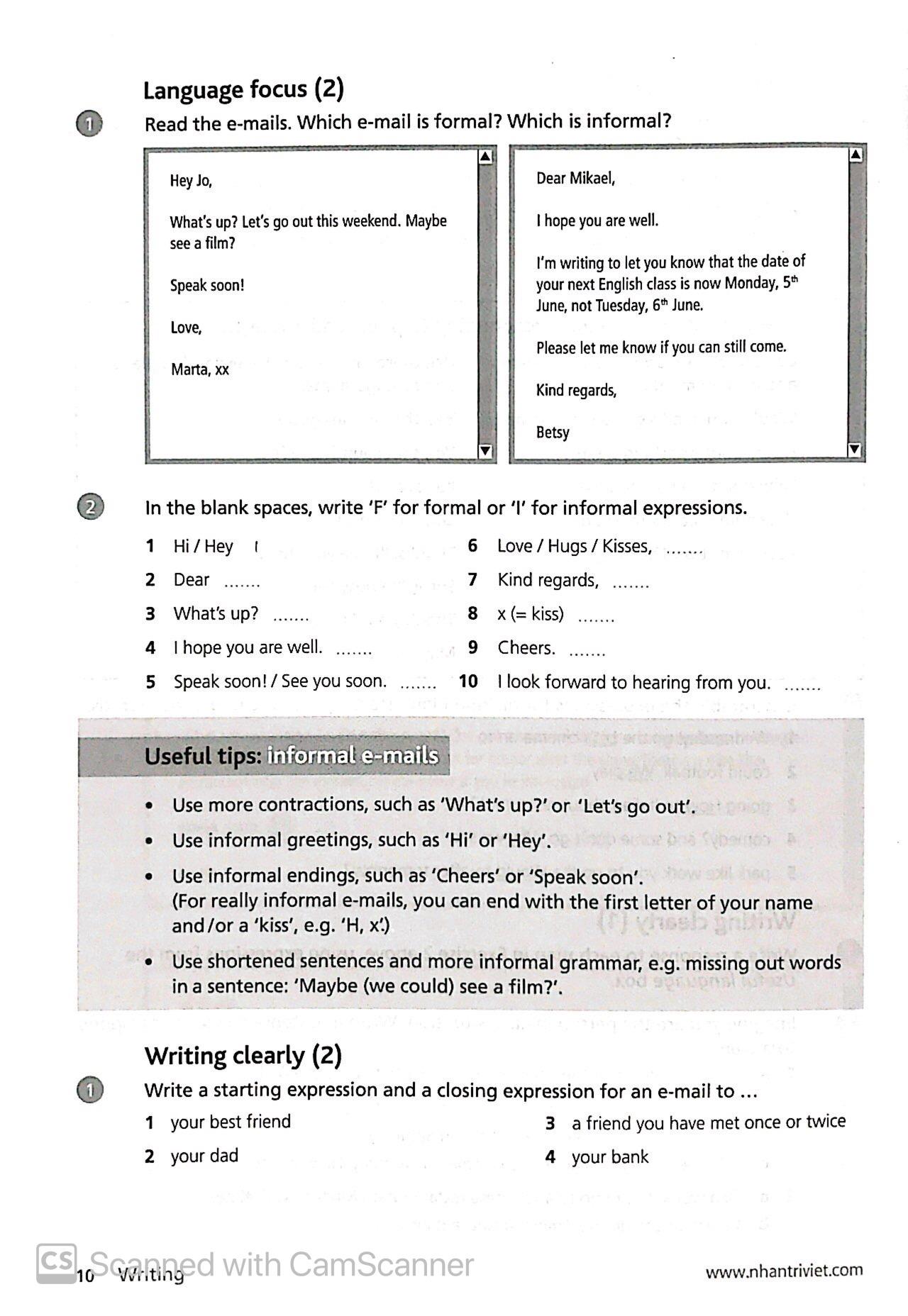 Collins English For Life - Writing A2 Pre-intermediate