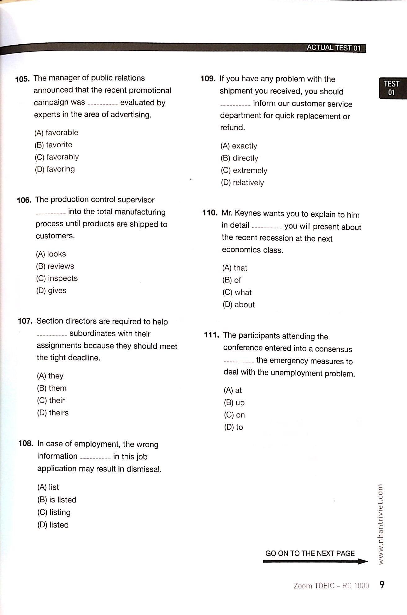 Zoom TOEIC RC 1000