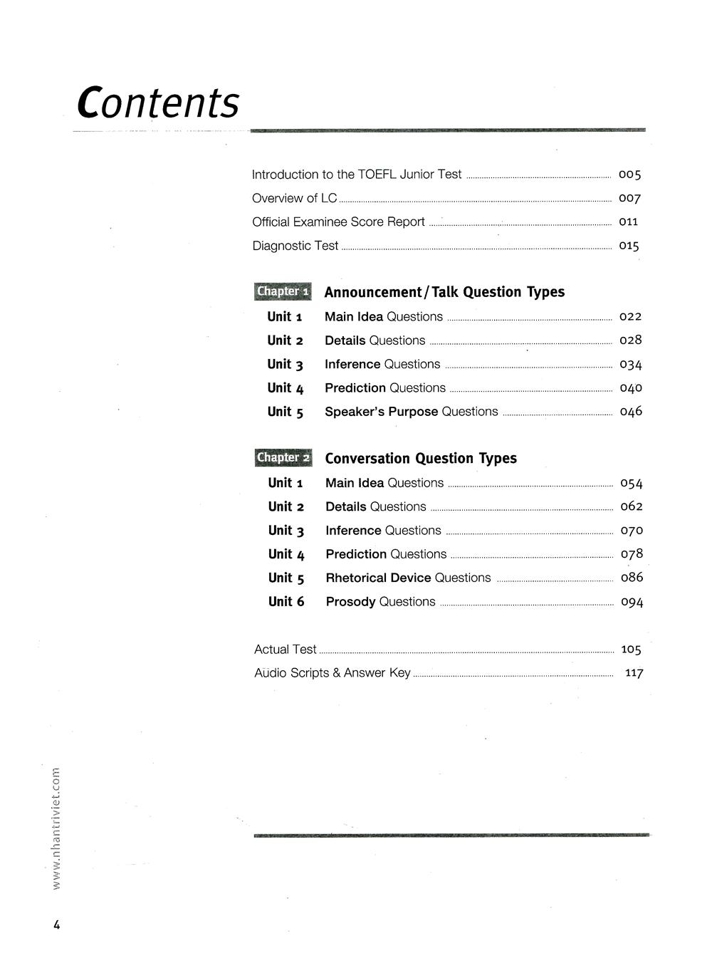 Master Toefl Junior Intermediate: Listening Comprehension