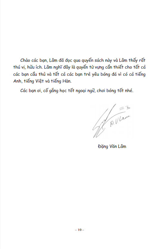 2000 Từ Vựng Chuyên Nghành Bóng Đá Anh - Việt - Hàn