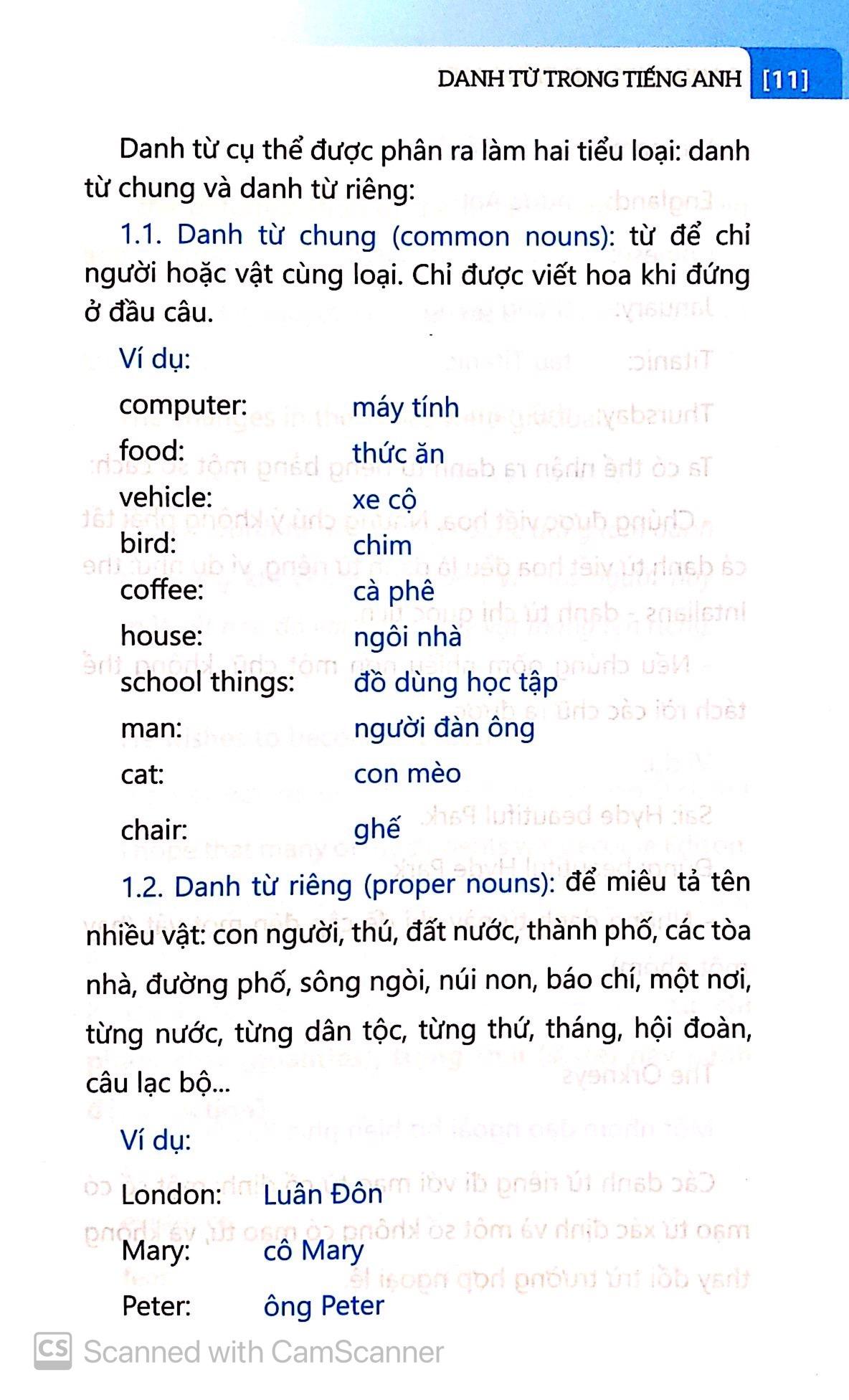 Danh Từ Trong Tiếng Anh