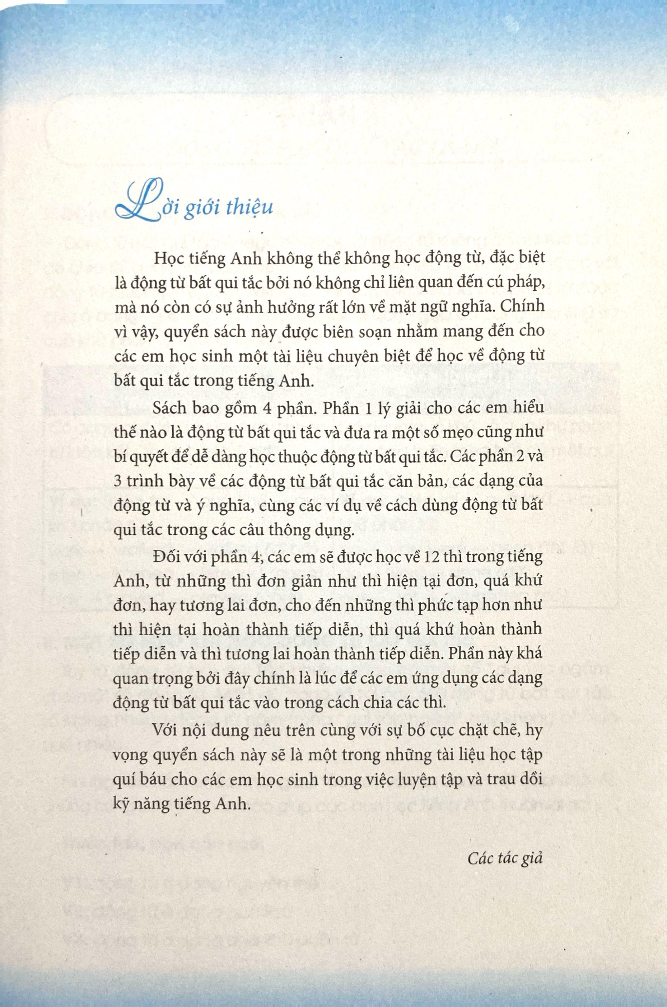 Sách - Động Từ Bất Qui Tắc Căn Bản Trong Tiếng Anh