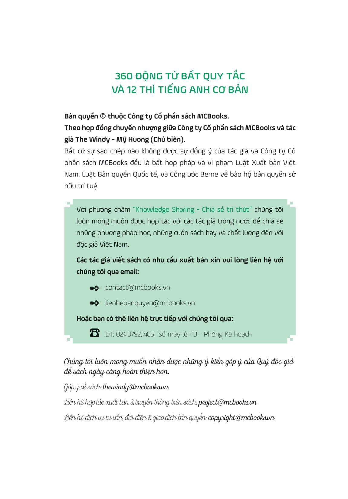 360 Động Từ Bất Quy Tắc Và 12 Thì Tiếng Anh Cơ Bản