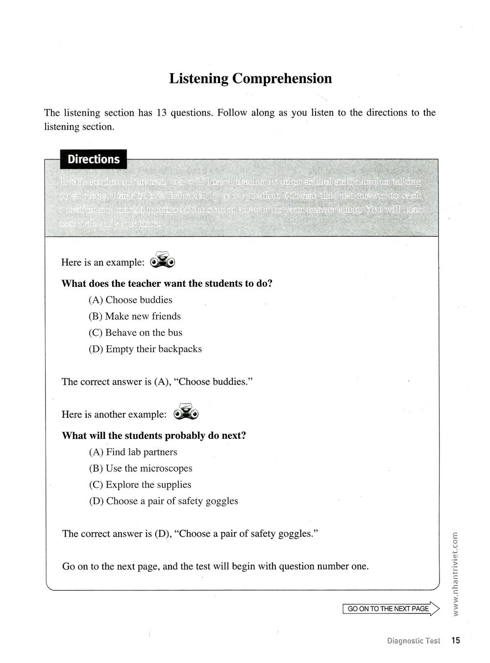Master Toefl Junior Intermediate: Listening Comprehension