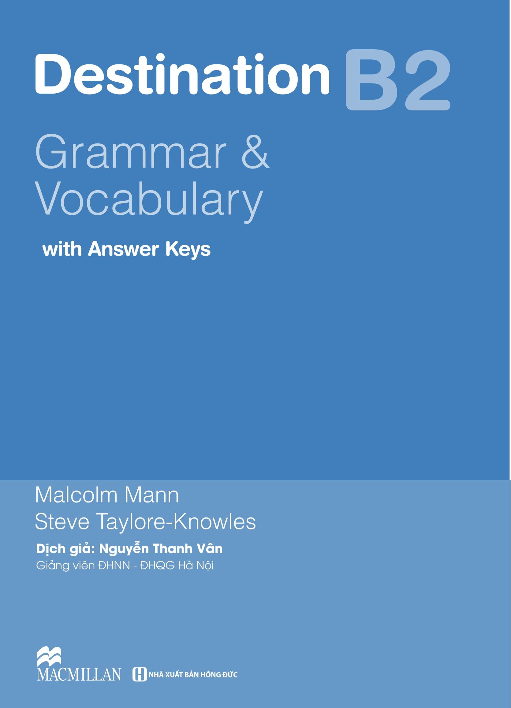 Destination B2 - Grammar And Vocabulary with Answer Key (Tái Bản)