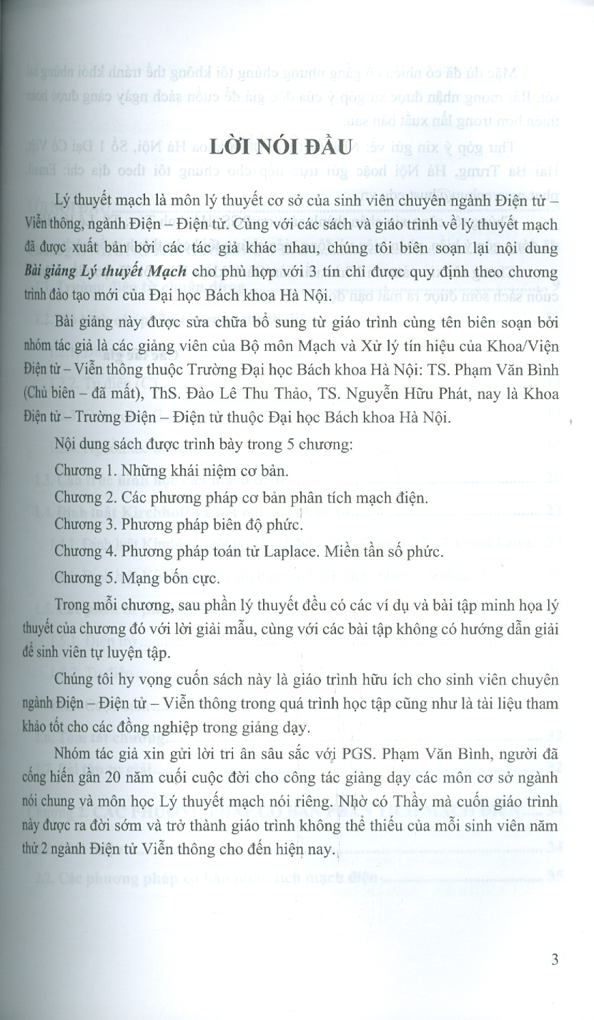 Bài giảng Lý Thuyết Mạch - Nguyễn Hữu Phát (Chủ biên), Đào Lê Thu Thảo