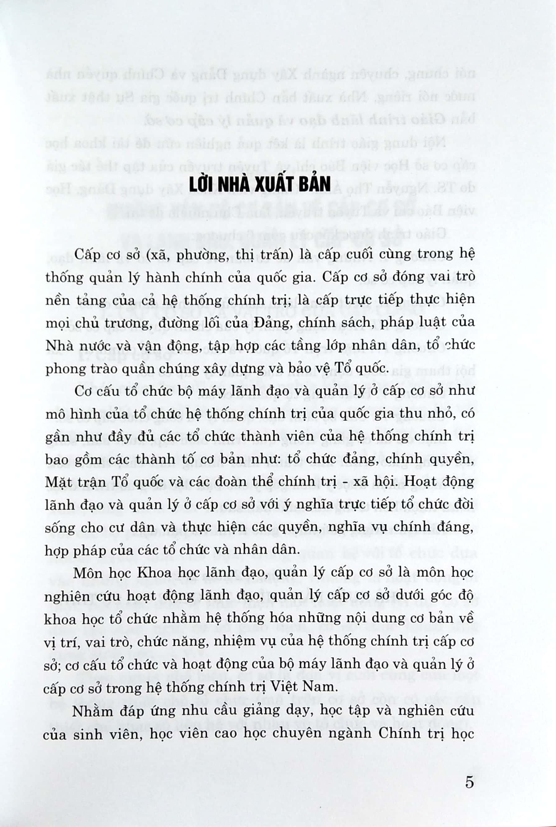 Giáo Trình Lãnh Đạo Và Quản Lý Cấp Cơ Sở