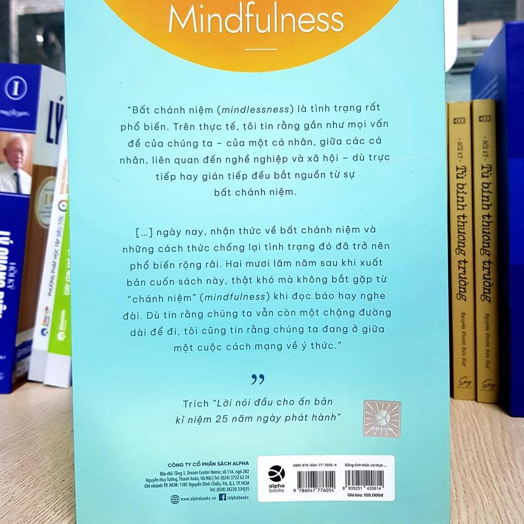 Sách - Mindfullness - Sống Thức Tỉnh Và Thực Hành Chánh Niệm (TS. Ellen J. Langer) 159K
