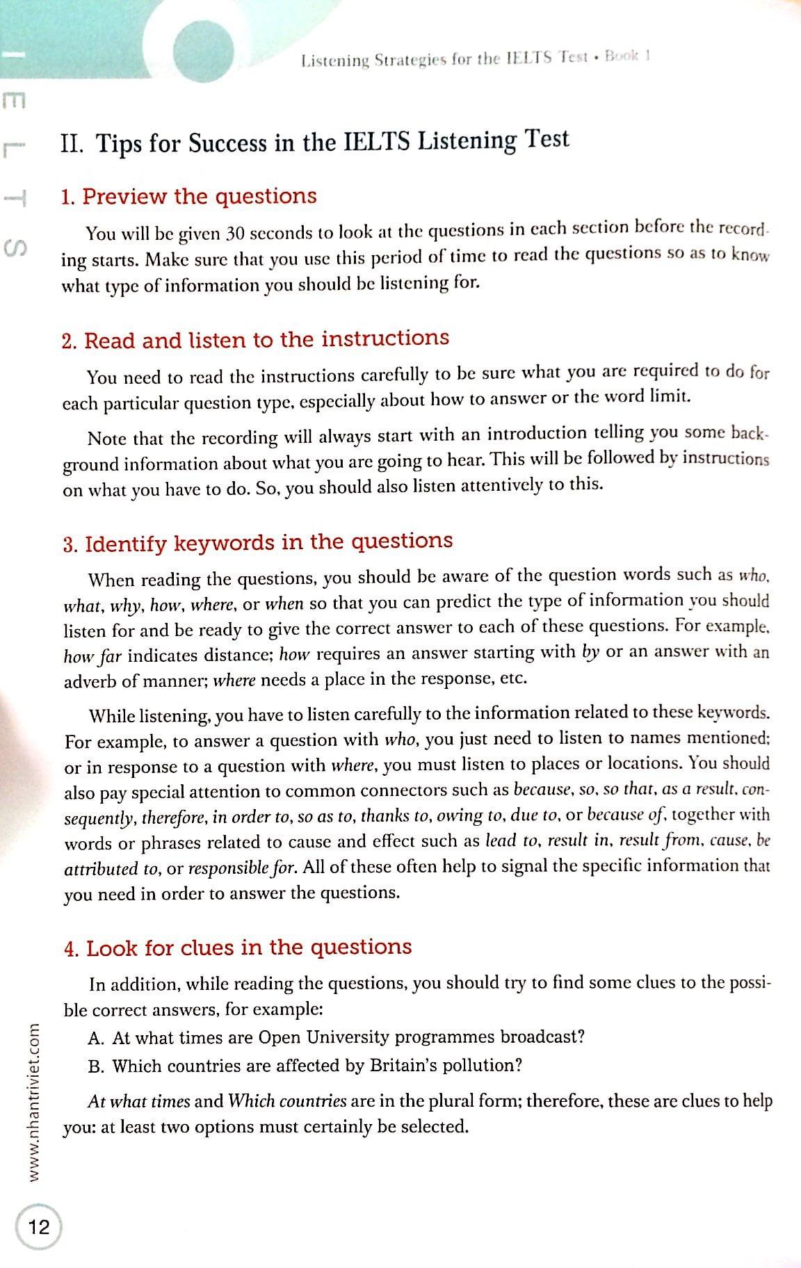 Listening Strategies For The IELTS Test - Book 1