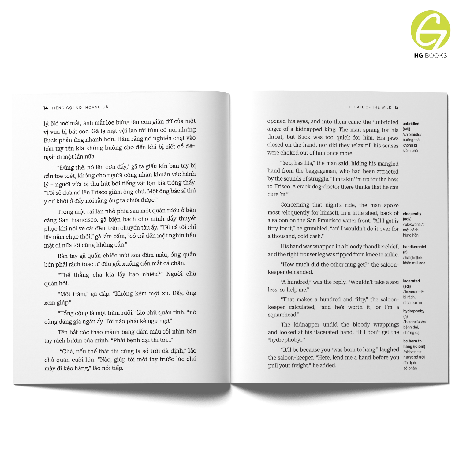 Tiếng gọi nơi hoang dã - Sách song ngữ kinh điển, có note từ vựng tặng kèm file nghe - HG Books