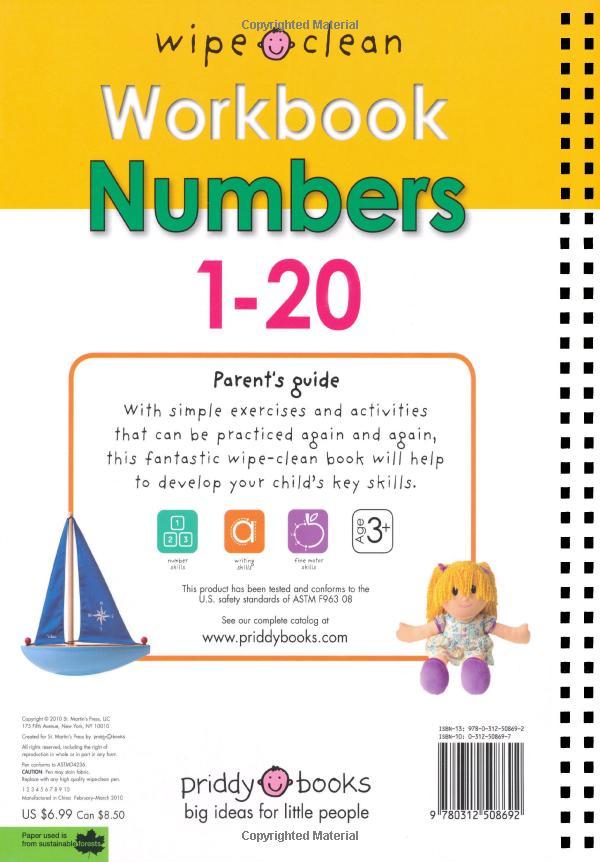 Wipe Clean Workbook Numbers 1-20
