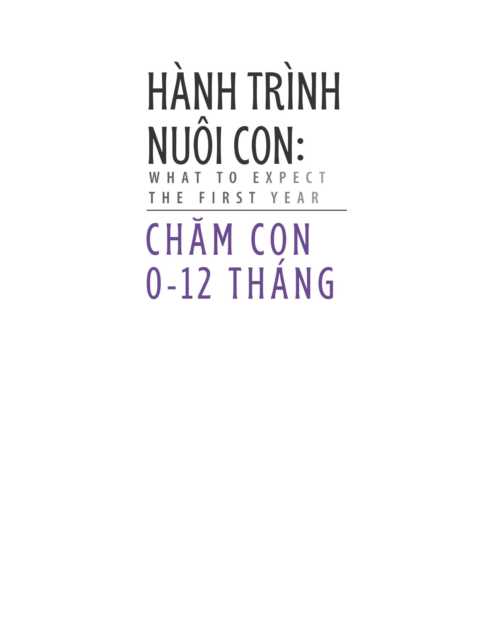 Sách - Hành Trình Nuôi Con - Chăm Con 0-12 Tháng - What To Expect - The First Year - Bìa Cứng